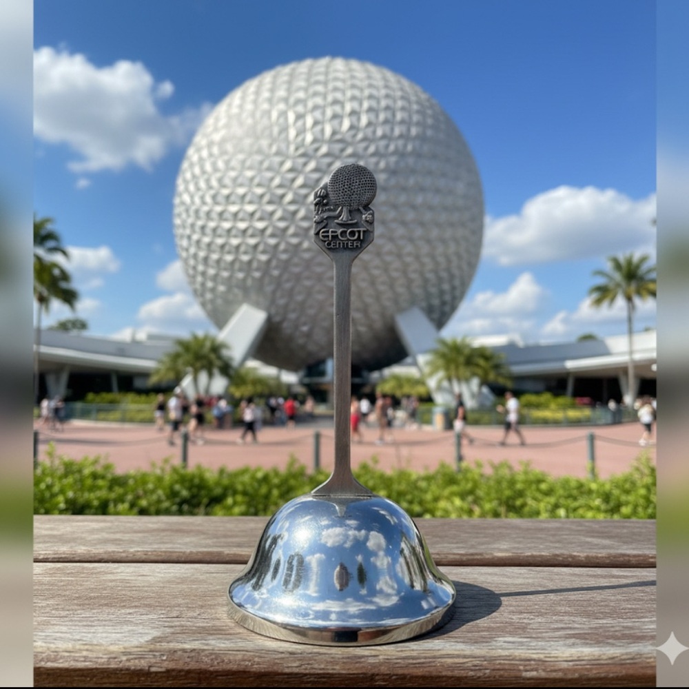 Vintage Disney World Epcot Center Silver‎ Bell Decor Accessory Disney Parks